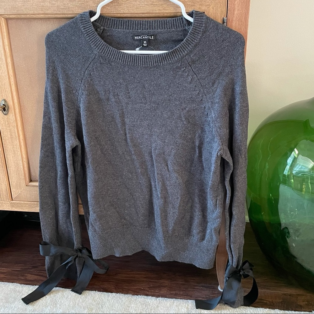 Jcrew mercantile tie sleeve sweater